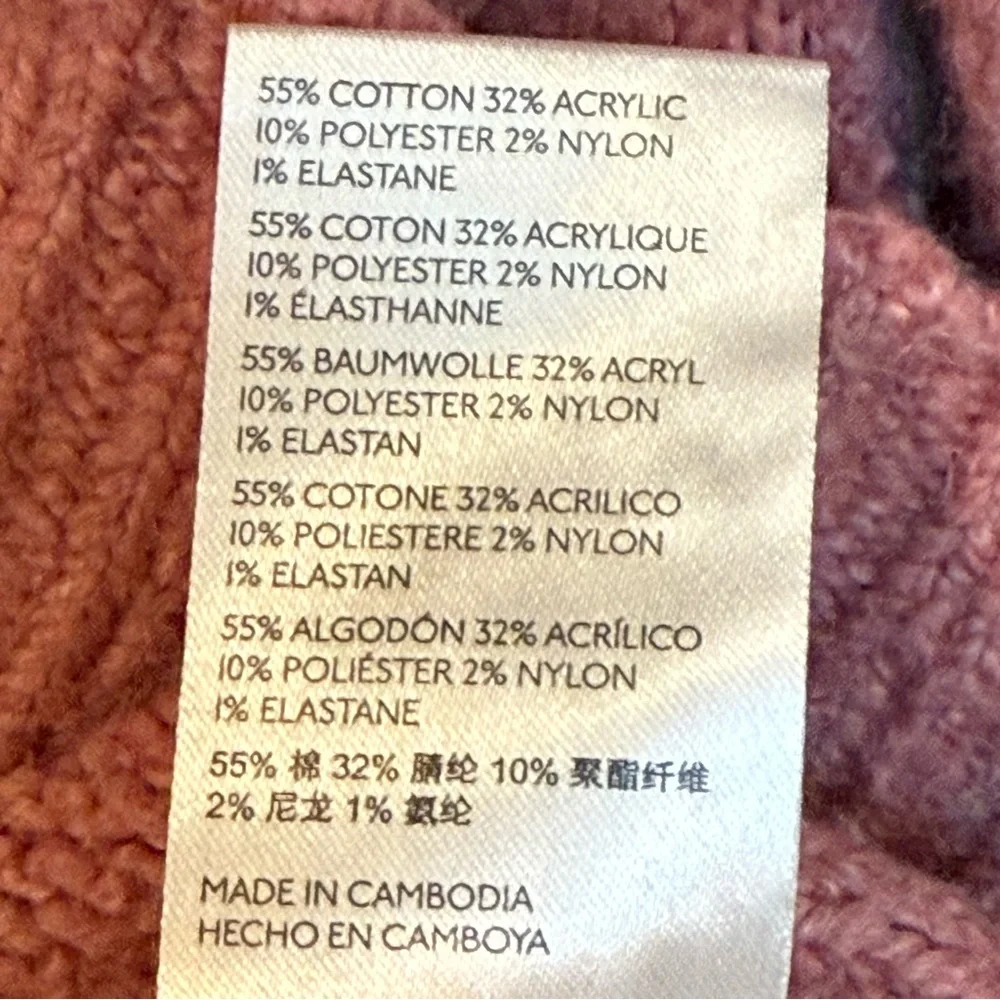 Free‎ People Brookside Sweater Oversized Tunic V-Neck Alpine Rose Sz XS (M Fit)
